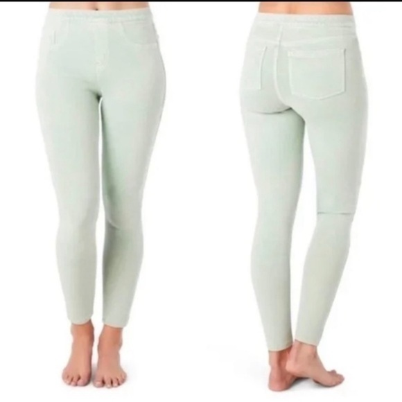 SPANX Women Pull-On Sage Green Jeanish Leggings SZ XL - Picture 1 of 13